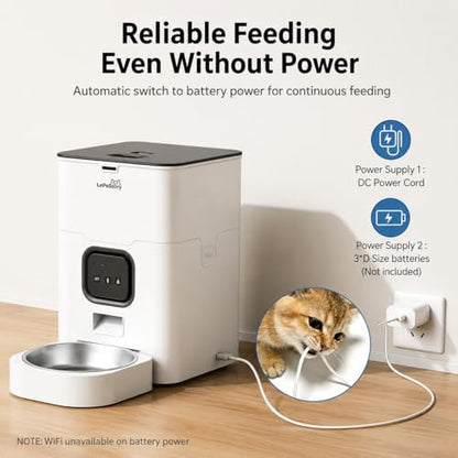 Smart Automatic Pet Feeder for Cats & Small Dogs with App 4L
