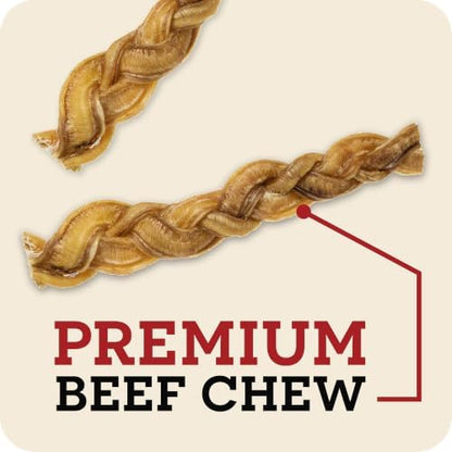 Redbarn Pet Products All Natural 5"-8" Braided Bully Sticks for Small & Large Dogs - Healthy Long Lasting Beef Chews Variety Party Pack - Single Ingredient Low Odor Rawhide Free - 8 oz Bag