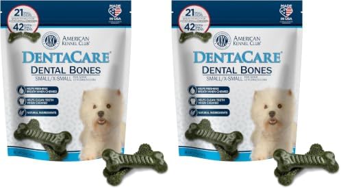 American Kennel Club Small Dentacare Bones, Mint Flavored, 21 Count (Pack of 2)