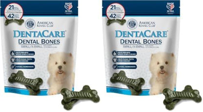 American Kennel Club Small Dentacare Bones, Mint Flavored, 21 Count (Pack of 2)