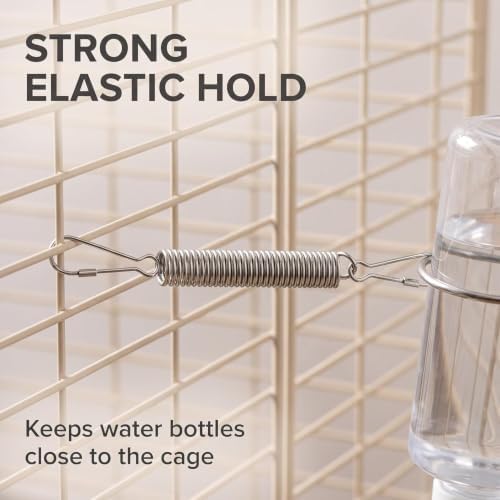 5Pcs Spring with 2 Clips Used Singly or in Combination to Hold Rabbit Water Dispenser Drinking Bottle for Small Animals Feeding and Watering Supplies Pet Supplies