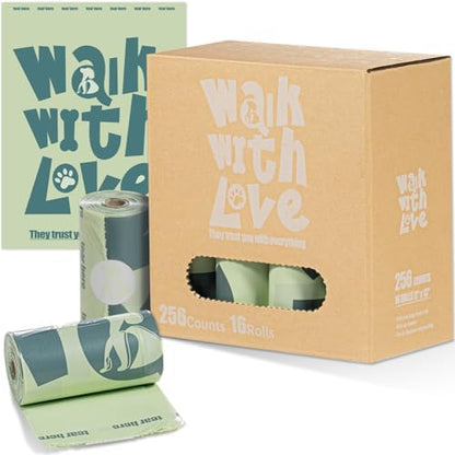 Dog Poop Bags, Leak Proof and Landfill Friendly Waste Bags,256 Bags