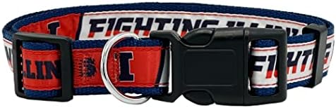 Pets First Collegiate PET Collar New Version Illinois Fighting Illini Dog Collar, Size Medium. Best Sports Team Color for Dogs & Cats. A Shiny & Colorful Dog & Cat Collar Licensed by The NCAA