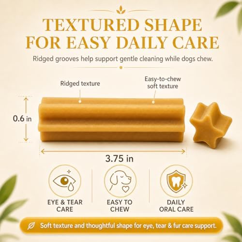 Cricket & Salmon Protein Dog Treats – Hypoallergenic High-Protein Soft Dental Chews for Sensitive Dogs 14 Pcs (Eye, Tear Marks & Fur Care)