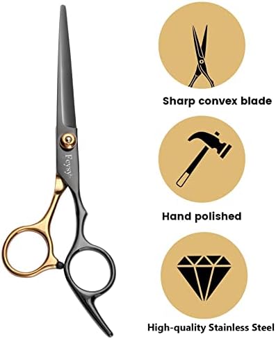 Professional Scissors for Hair, Fcysy Hair Cutting Shears Kit Barber Hairdresser Shears Thinning Scissors Set Straight Edge Razor Salon Supplies for Men, Tijeras De Peluqueria Profesional