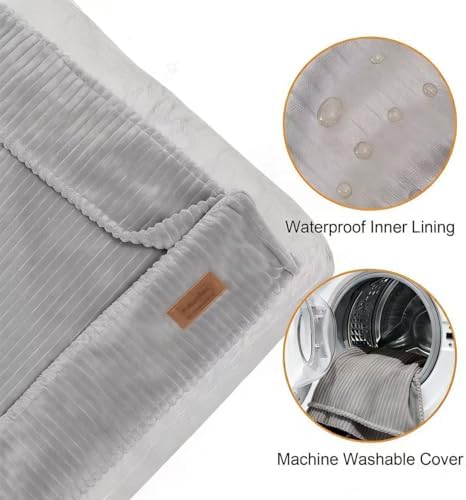 FUKUMARU 5.5-Inch Thick Dog Bed Mat, Cozy Flat Dog Kennel Bed for Crate