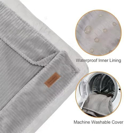 FUKUMARU 5.5-Inch Thick Dog Bed Mat, Cozy Flat Dog Kennel Bed for Crate