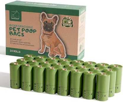 ATIFBOP Biodegradable Dog Poop Bags Rolls 360 Count Scented, Leak Proof and Extra Thick Waste Bag Refill (Scented)