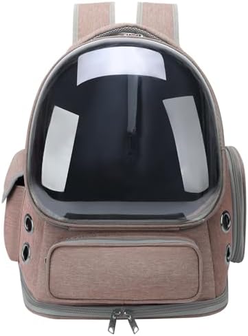 Cat Backpack Carrier for Cats and Small Dogs, Breathable Cat Bubble Backpack, Airline Approved Pet Travel Carrier for Hiking Camping Outdoor(Brown)