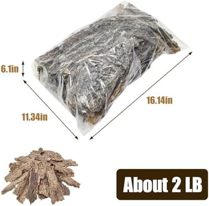 VCEPJH Reptile Bark Bedding,2 LB Natural Cork Bark for Reptiles Flat Cork Wood Terrarium Substrate Tank Supplies for Snake Spiders Bearded Dragons Hermit Crabs Geckos