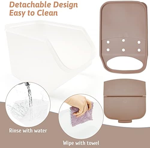 BNOSDM Chinchilla Sand Bath Container Chinchilla Dust Bath Tub Transparent Hamster Toilet Shower Room Plastic Hamster Bathroom Kit with Sand Cup&Scoop for Gerbil Hedgehog Squirrel (Coffee)