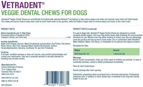 Vetradent® Veggie Dental Chews for Large Dogs