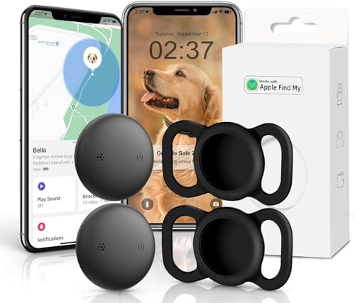 iOS Smart GPS Dog Collar, Mini Pet Activity Tracker No Monthly fee 2 Pack