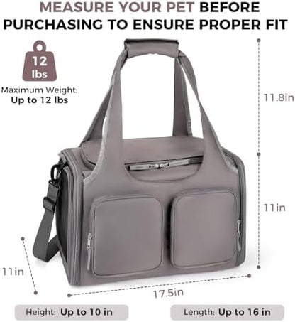 Dog Cat Carrier Airline Approved Collapsible Soft-Sided Pet Travel Bag
