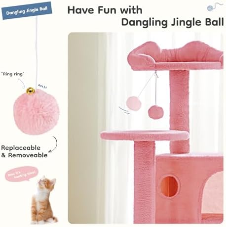 DUMOS 54-inch Cat Tree Tower with Scratching Posts, Indoor Use