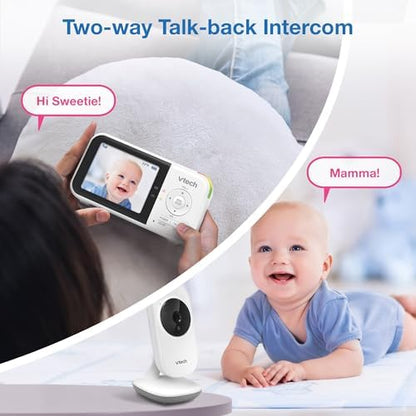 VTech VM819 Baby Monitor + BC8211 Myla the Monkey Bundle - Non-WiFi Video Monitor with 19Hr Battery, 1000ft Range & Portable Soother with Night Light & Stroller Attachment