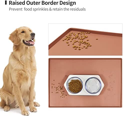 Silicone Dog Food Mat Waterproof Pet Feeding Tray for Small Medium Dogs