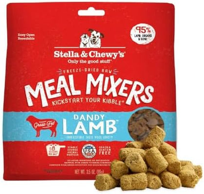 Stella & Chewy's Freeze-Dried Raw Lamb Meal Mixers- Dog Food Topper and Mixer - Made with 95% Grass-Fed Lamb, Organs & Bone - Perfect for Picky Eaters - Grain-Free - 3.5 oz