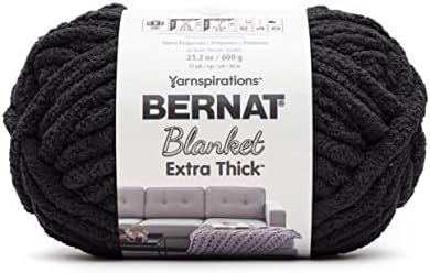 Bernat Blanket Extra Thick Chunky Yarn for Crocheting, Coal