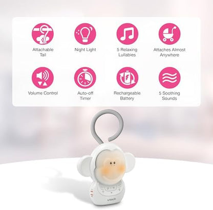 VTech VM819 Baby Monitor + BC8211 Myla the Monkey Bundle - Non-WiFi Video Monitor with 19Hr Battery, 1000ft Range & Portable Soother with Night Light & Stroller Attachment