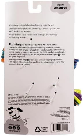 Mini Dentachew Dental Dog Chew Toys, 5-8", 3-Pack