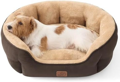 Bedsure Medium Dog Bed Washable,Large Cat Beds for Indoor Cats,28in Brown