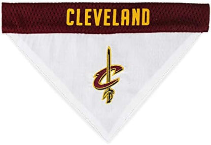 NBA Dog Bandana - Cleveland Cavaliers Reversible Pet Bandana. 2 Sided Home & Away Sports Bandana with a PREMIUM Embroidery TEAM Logo, Large/X-Large