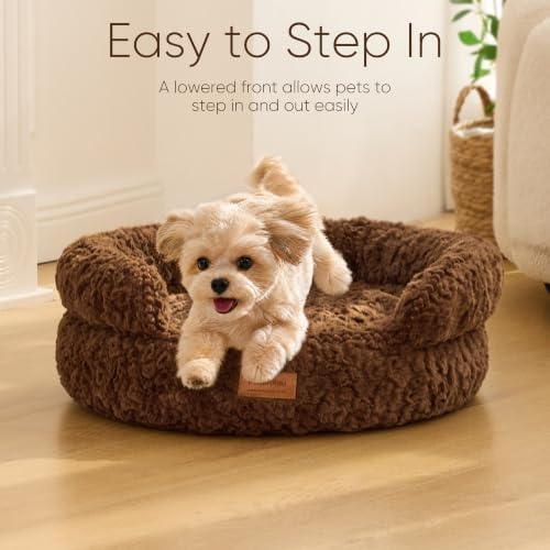 FUKUMARU Cat Bed for Indoor Cats, Small Dog Bed Washable, Round Kitten Bed