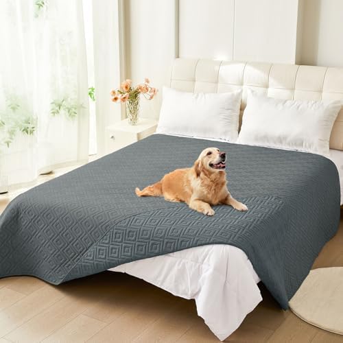 hyha Waterproof Reversible Dog Blanket, Pet Blanket for Sofa Couch