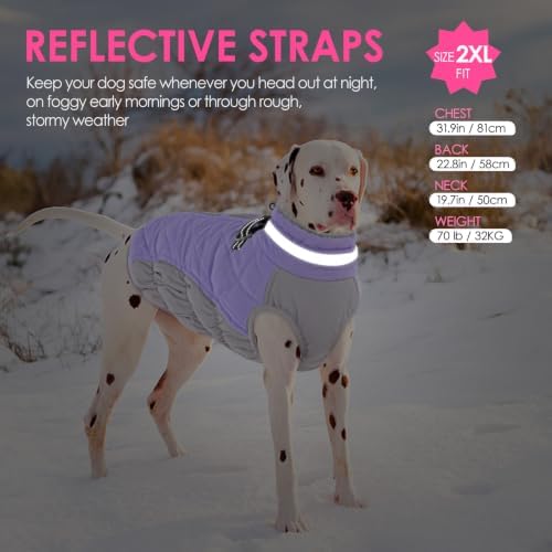 AOFITEE Dog Coat for Extra Large Dogs Warm Dog Winter Jacket with Harness