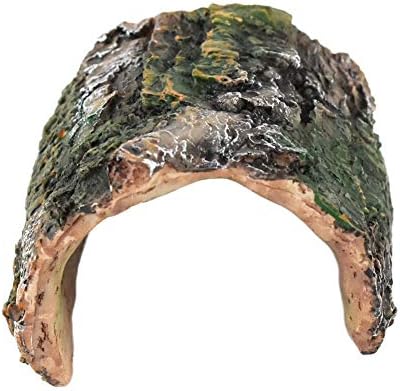 OMEM Reptile Hideout Box, Spider, Scorpion Reptile Hides and Caves Habitat Decor, Imitation Bark Resin Hidden Nest Tortoise Supplies