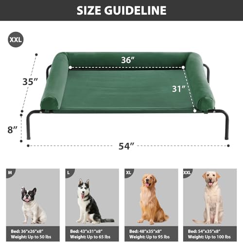 RRPETHOME Large Elevated Cooling Cot, Portable Outdoor Raised Dog Bed