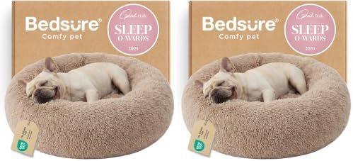 Bedsure Calming Dog Bed Medium Size Dog Donut Washable Pet Bed,30in 2 Pack