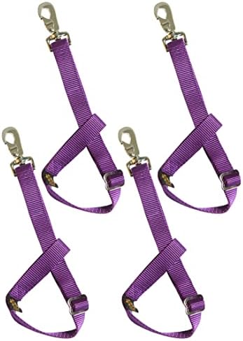T TEKE Adjustable Heavy Duty Bucket Strap Hanger with Easy-on Hook (4 Pack), for Hay Nets, Buckets and Other Feeders
