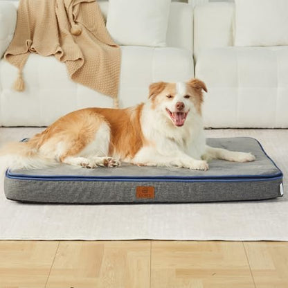 LIORCE Memory Foam XL Dog Bed - 4” Thick Orthopedic Beds for Extra Large Dogs - Waterproof Dog Bed with Removable Washable Cover & Wrap-Around Zipper - Ultimate Comfort and Easy Maintenance