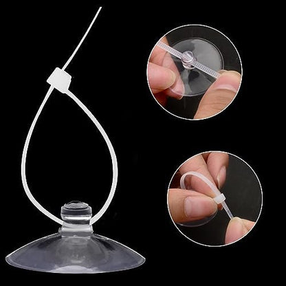 Suction Cups with Zip Ties 30 Pieces Small Aquarium Suction Cups and 50 Pieces Adjustable Zip Ties Cables Set for Aquarium Fish Tank, Crafts, Festivals Decoration