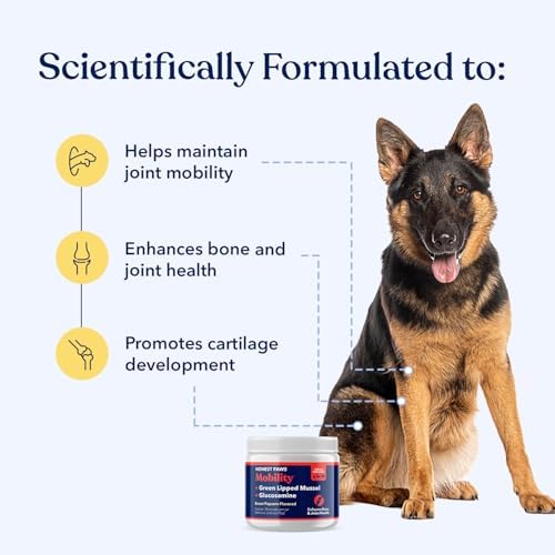 Hip and Joint Supplement for Dogs, Glucosamine, MSM & Mussel Powder, 2.65oz