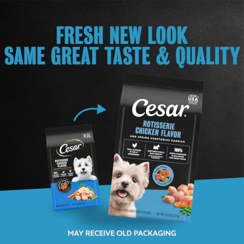 Cesar Dry Dog Food Chicken Flavor and Vegetable Garnish, 5 lb. Bag