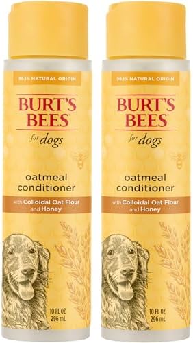 Burts Bees for Pets Oatmeal Dog Conditioner, Fragrance-Free, 10 Fl Oz, 2-Pk