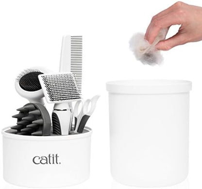 Catit Senses 2.0 Short Hair Cat Grooming Kit,White, 6 Piece Set