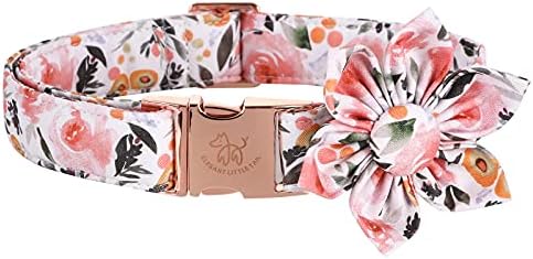 Elegant little tail Floral Girl Dog Collar for Female Dogs, Pet Collar Adjustable Dog Collars with Flower Gift for X-Large Dogs