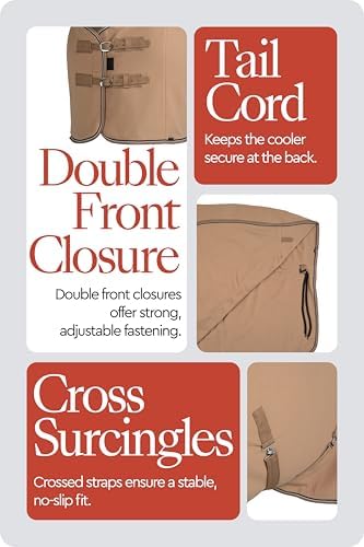 HORZE Kiel Horse Blankets for Real Horses, Fleece Horse Cooler Sheet