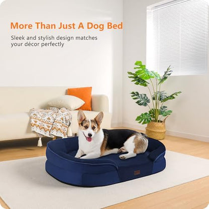 Dwanton Orthopedic Waterproof Medium Dog Bed Sofa, Gel Memory Foam, 36"