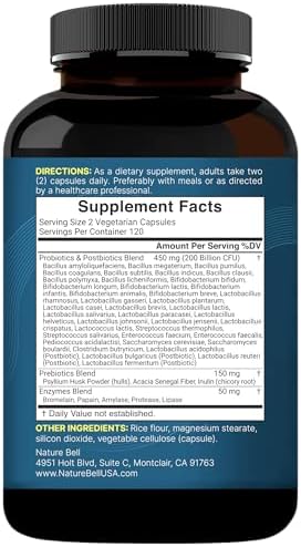NatureBell Probiotics 200 Billion CFU Per Serving, 40 Strains, 240 Capsules