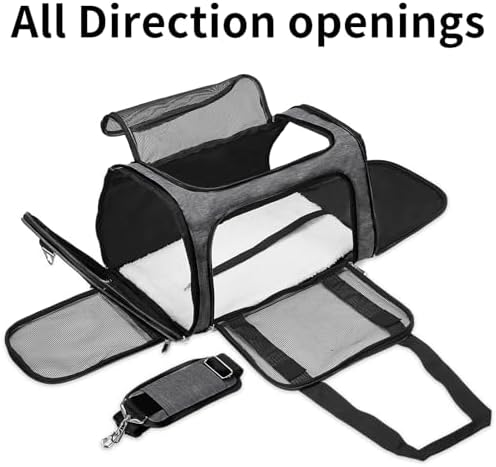 Soft-Sided Cat/Dog/Pet Carrier, Collapsible Pets Travel Carriers
