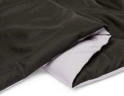 Amazon Basics Comforter Blanket, Reversible, Lightweight Microfiber, Machine Washable, All Season, Full/Queen, Black/Grey