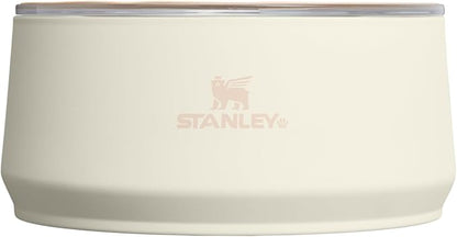 STANLEY Pet Bowl | 6-Cup (48 oz) Insulated Stainless Steel Dog & Cat Bowl | Splash-Resistant Lid | Dishwasher Safe | BPA-Free | Cream