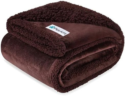 PetAmi Waterproof Dog Blanket for Large Dog Cat Pet, 60x80, Brown Sherpa