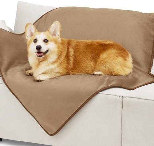Bedsure Waterproof Dog Blankets for Large Dogs Sherpa Fleece Throw, 40X50