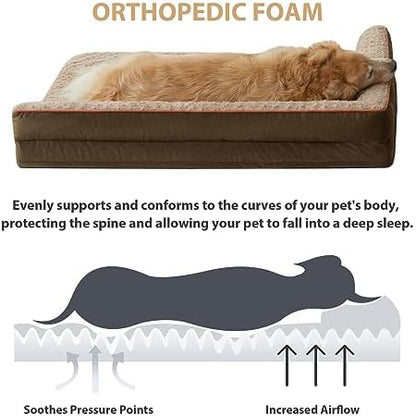 BFPETHOME Orthopedic Washable Dog Bed, Sleeping Couch for Large Senior Dogs